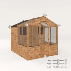 Waltons 8 X 6 Wooden Greenhouse And Garden Shiplap Storage Shed Combi -PlantHub Shop 004 001 0024