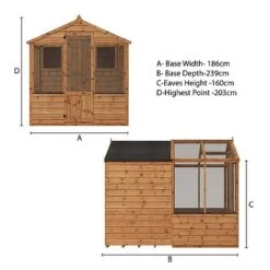 Waltons 8 X 6 Wooden Greenhouse And Garden Shiplap Storage Shed Combi -PlantHub Shop 004 001 00242013