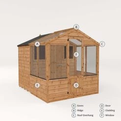 Waltons 8 X 6 Wooden Greenhouse And Garden Shiplap Storage Shed Combi -PlantHub Shop 004 001 0024202