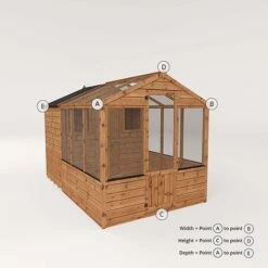 Waltons 10 X 6 Wooden Greenhouse And Garden Shiplap Storage Shed Combi -PlantHub Shop 004 001 0025