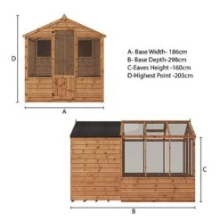 Waltons 10 X 6 Wooden Greenhouse And Garden Shiplap Storage Shed Combi -PlantHub Shop 004 001 00252015