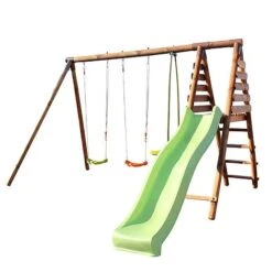 Soulet Violette Wooden Swing Set With Slide -PlantHub Shop 004506