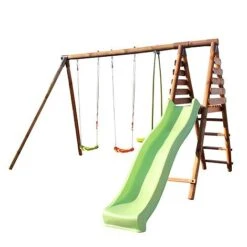 Soulet Violette Wooden Swing Set With Slide -PlantHub Shop 004506 DET 01