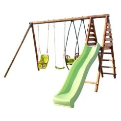 Soulet Colza Wooden Swing Set With Slide -PlantHub Shop 004510