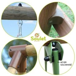 Soulet Colza Wooden Swing Set With Slide -PlantHub Shop 004510 ZOOM Technique