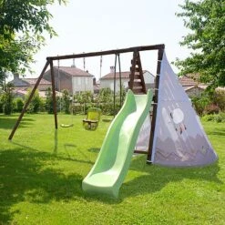 Soulet Camelia Wooden Swing Set With Slide