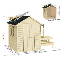 Soulet Tiana Playhouse With Picnic Bench 7 X 4 -PlantHub Shop 004856 VISUEL DIMENSION