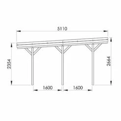 Cerland Jean Double Wooden Carport 6 X 5m -PlantHub Shop 004920 Carport 2 Voitures Jean Forest Style schema1