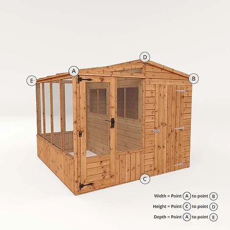 Waltons 8 X 8 Wooden Shiplap Tongue And Groove Greenhouse And Combi Garden Storage Shed 15 Waltons 8 X 8 Wooden Shiplap Tongue And Groove Greenhouse And Combi Garden Storage Shed - Image 13