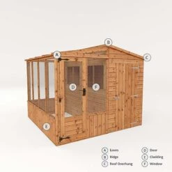 Waltons 8 X 8 Wooden Shiplap Tongue And Groove Greenhouse And Combi Garden Storage Shed 27 Waltons 8 X 8 Wooden Shiplap Tongue And Groove Greenhouse And Combi Garden Storage Shed -PlantHub Shop 005 0001202