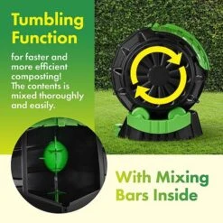 Tumbling Barrel Rolling 50L Composter -PlantHub Shop 03 Faster composting