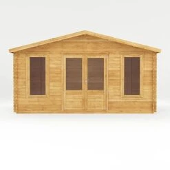 5m X 3m Retreat Log Cabin - 28mm Double Glazed -PlantHub Shop 0634AXNE0503HGDD2MW Studio Front