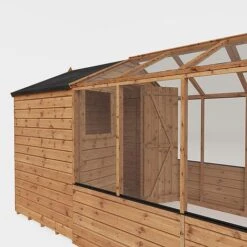 Waltons 12' X 6' Apex Greenhouse With Shed Extension -PlantHub Shop 1220x20620Shiplap20Combi20Greenhouse20and20Wooden20Storage20Shed20Detail20004