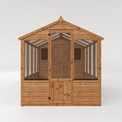 Waltons 12' X 6' Apex Greenhouse With Shed Extension -PlantHub Shop 1220x20620Shiplap20Combi20Greenhouse20and20Wooden20Storage20Shed20Front20Doors20Closed