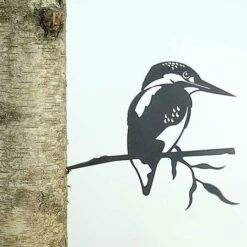 Kingfisher Bird Silhouette Fence / Tree Garden Ornament Steel Bird Decoration -PlantHub Shop 1308