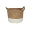 Geilo Jute White Lined Basket H27Cm D28Cm 1 Geilo Jute White Lined Basket H27Cm D28Cm -PlantHub Shop 165308