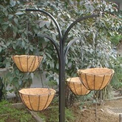 Charlotte Hanging Basket Tree Cascade With 4 Baskets And Liners Included 10 Charlotte Hanging Basket Tree Cascade With 4 Baskets And Liners Included -PlantHub Shop 214