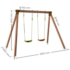 Soulet Alizee Double Wooden Swing Set -PlantHub Shop 215176 VISUELS DIM PRODUIT