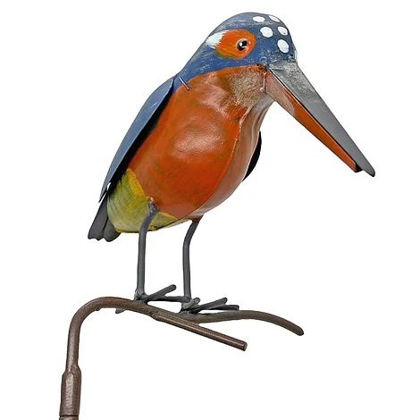 Metal Kingfisher Garden Stake 1m Tall Outdoor Bird Ornament 7 Metal Kingfisher Garden Stake 1m Tall Outdoor Bird Ornament - Image 5