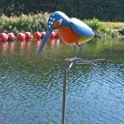 Metal Kingfisher Garden Stake 1m Tall Outdoor Bird Ornament 16 Metal Kingfisher Garden Stake 1m Tall Outdoor Bird Ornament -PlantHub Shop 2454 4