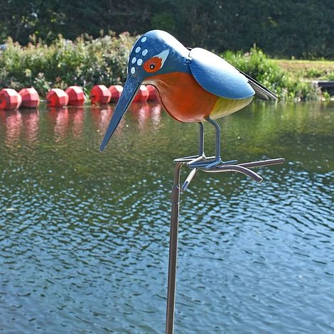 Metal Kingfisher Garden Stake 1m Tall Outdoor Bird Ornament 8 Metal Kingfisher Garden Stake 1m Tall Outdoor Bird Ornament - Image 6