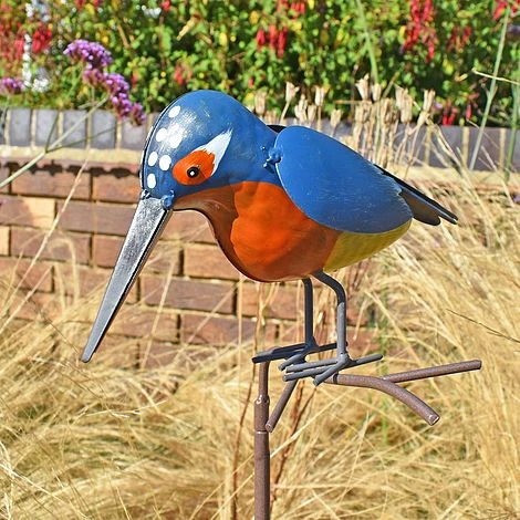 Metal Kingfisher Garden Stake 1m Tall Outdoor Bird Ornament 11 Metal Kingfisher Garden Stake 1m Tall Outdoor Bird Ornament - Image 9