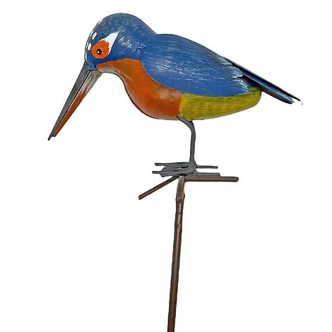 Metal Kingfisher Garden Stake 1m Tall Outdoor Bird Ornament 4 Metal Kingfisher Garden Stake 1m Tall Outdoor Bird Ornament - Image 2