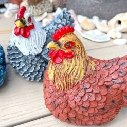 3 Chicken Garden Ornaments Hen Outdoor Animal Statues 11 3 Chicken Garden Ornaments Hen Outdoor Animal Statues -PlantHub Shop 3093S 3
