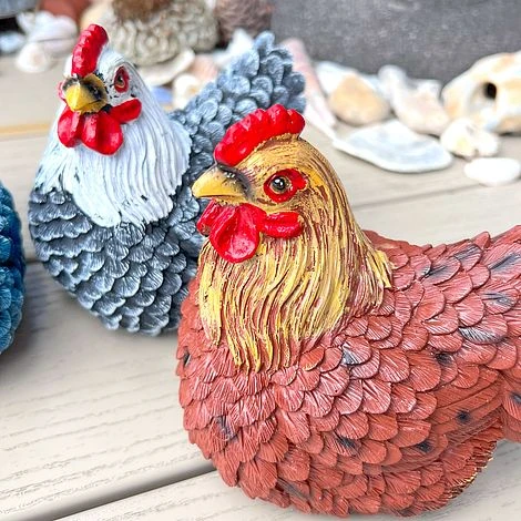 3 Chicken Garden Ornaments Hen Outdoor Animal Statues 6 3 Chicken Garden Ornaments Hen Outdoor Animal Statues - Image 4