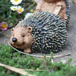 Set Of 3 Hedgehog Garden Animal Ornaments Outdoor Statues -PlantHub Shop 3439 3