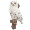 Wall Mountable Snowy Owl Bird On A Branch Garden Ornament -PlantHub Shop 3445 SNOW