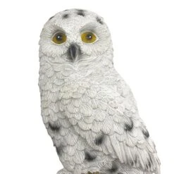 Wall Mountable Snowy Owl Bird On A Branch Garden Ornament -PlantHub Shop 3445 SNOW 4