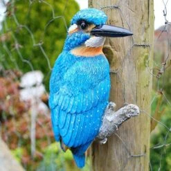Wall Mountable Kingfisher Bird Garden Ornament -PlantHub Shop 3702 3