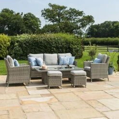 Maze Rattan Oxford Sofa Dining Set With Ice Bucket & Rising Table -PlantHub Shop 401761 10