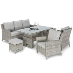 Maze Rattan Oxford Sofa Dining Set With Ice Bucket & Rising Table -PlantHub Shop 401761 13