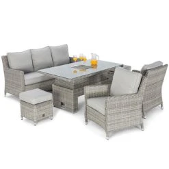 Maze Rattan Oxford Sofa Dining Set With Ice Bucket & Rising Table -PlantHub Shop 401761 14
