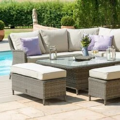 Maze Rattan Winchester Royal Corner Dining Ice Bucket & Rising Table Set -PlantHub Shop 402115 2