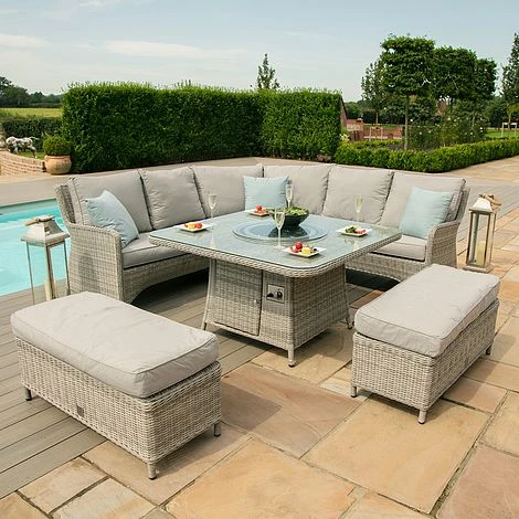 Maze Rattan Oxford Royal Corner Dining Set With Firepit Table 4 Maze Rattan Oxford Royal Corner Dining Set With Firepit Table - Image 2