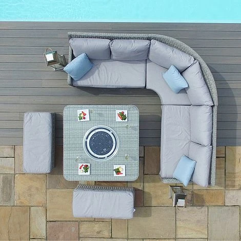 Maze Rattan Oxford Royal Corner Dining Set With Firepit Table 5 Maze Rattan Oxford Royal Corner Dining Set With Firepit Table - Image 3