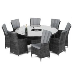 Maze Rattan LA Garden Dining Set Round With Ice Bucket 8 Seat -PlantHub Shop 450095 1