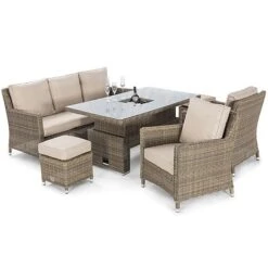 Maze Rattan Luxury Winchester Sofa Dining Set With Ice Bucket And Rising Table 7 Seat -PlantHub Shop 450098 7