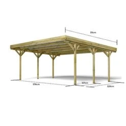 Cerland Jean Double Wooden Carport 6 X 5m -PlantHub Shop 4920