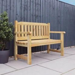 Waltons 2 Seater Pressure Treated Wooden Garden Bench 4ft -PlantHub Shop 4ft Bench Main