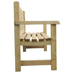 Waltons 2 Seater Pressure Treated Wooden Garden Bench 4ft -PlantHub Shop 4ft Bench Side White Background