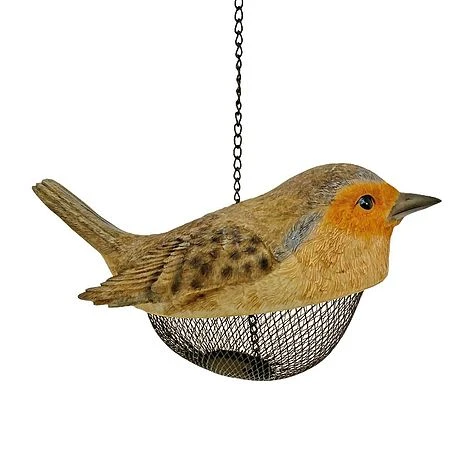 Robin Shaped Bird Feeder Hanging Garden Ornament 4 Robin Shaped Bird Feeder Hanging Garden Ornament - Image 2