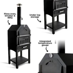 La Hacienda Napoli Multi-Function 4 In 1 Pizza Oven, Outdoor Oven, BBQ & Smoker -PlantHub Shop 56336 5