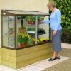 Deluxe 5' Harlow Half Mini Greenhouse - Chestnut Brown -PlantHub Shop 593248