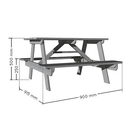 Soulet Childrens Garden Picnic Table Grey 5 Soulet Childrens Garden Picnic Table Grey - Image 3
