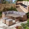 Rowlinson Garden Deluxe Rattan Corner Sofa Dining Set 8 Seat Oatmeal 2 Rowlinson Garden Deluxe Rattan Corner Sofa Dining Set 8 Seat Oatmeal -PlantHub Shop 850014 1