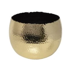 Hammered Bowl Gold/Black 30Cm